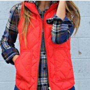 Jcrew puffer vest (red)